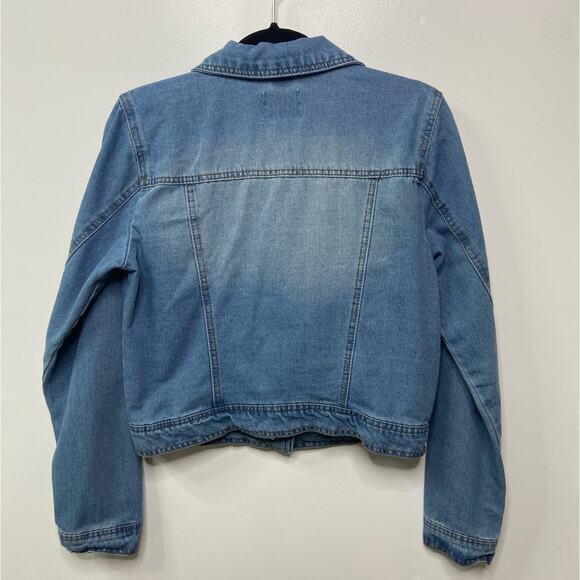 Cisono Denim Collection Jacket Button Front Long Sleeve Blue Womens Size Large - Picture 5 of 9